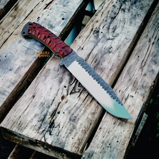 Handforged D2 Bowie Knife 8 Inch Blade G10 Handle